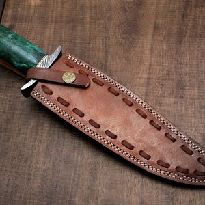 Couteau Bowie en acier Damas fait main de haute qualité, forgé, pour le camping et le bushcraft, lame fixe, fournisseur OEM - Product Image 3