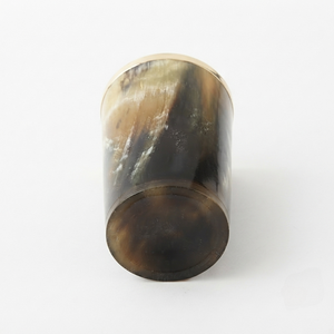 Handcrafted Eco-Friendly Horn Glass Buffalo Horn Beaker Brass Rim Polished Tumbler Metal Accent Natural Drinking <b>Cup</b> Artisanal - Product Image 5