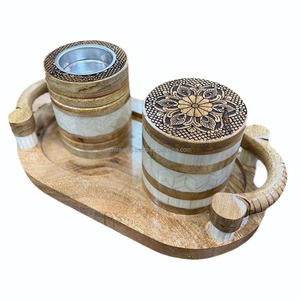 Porte-parfum haut de gamme pour les célébrations de l'Aïd Ensemble de brûleur de Bakhoor Oud céleste avec artisanat en bois naturel et récipient - Product Image 4