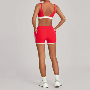 Conjunto Deportivo OEM 2026 para Mujer, Top Deportivo y Pantalones Cortos en Color Contrastante, Ropa de Yoga de Alto Impacto para Gimnasio, Running y Fitness - Product Image 4