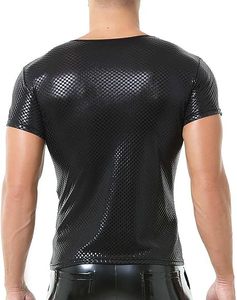 Chaleco de Cuero Sintético para Hombre, Camisetas de PVC Brillante, Camisetas sin Mangas de Cuero para Hombre, Impresión por Compresión Personalizada de Alta Calidad - Product Image 2