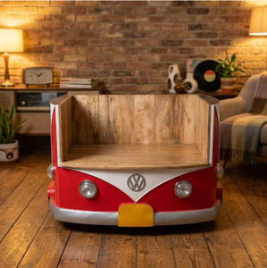 Reproducción de Banco de Sofá Volkswagen, Mueble de Asiento Industrial Vintage de Metal y Madera, 130x60x80cm, Venta al Por Mayor - Product Image 2