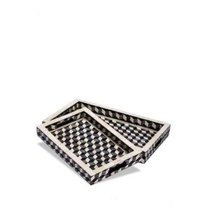 Plateau de service en bois perlé de qualité supérieure, de forme rectangulaire, pour la maison et l'hôtel, pour servir des aliments et des boissons, fait à la main - Product Image 1