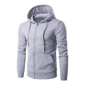 Men Fleece Plain Zip-Up Front Logo Eco-Friendly Acid Wash Winter Hoodie Custom Size Plaid Breathable Cotton - Product Image 1