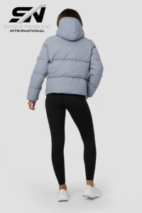 Abrigo Acolchado de Invierno Extra Grande, Unisex, con Capucha, Impermeable, Transpirable, Ecológico, Personalizado, de Nailon Oxford con Cierre, Color Sólido - Product Image 5