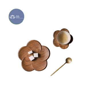 Posavasos de Madera Ecológico y Sostenible de Alta Calidad, Personalizable, Protección para Bebidas en Restaurantes y Hoteles, Color Azul - Product Image 1