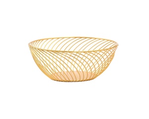 Los mejores precios para la cesta de frutas redonda de alambre de hierro chapado en oro de tamaño largo de diseño personalizado, vajilla de cocina, cuenco de fiesta, uso diario - Product Image 1