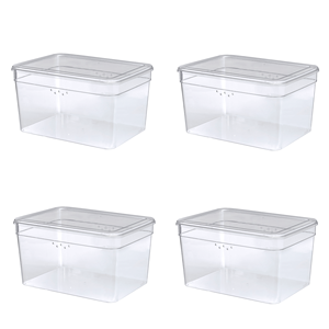 Scatola per Scarpe in Plastica Trasparente Lucida Extra Alta con Coperchio, Confezione da 4, Misura Adulto, per Conservare un Paio di Scarpe - Product Image 1
