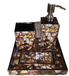 Contemporary Luxury Natural Bone Inlay <b>Bathroom</b> <b>Accessories</b> <b>Set</b> Tissue Holder Handmade <b>Bathroom</b> Essential Wholesale Manufacturer - Product Image 4