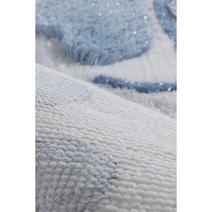 Floral Cotton Bath <b>Mats</b> <b>Set</b> of 2 Rectangle Non-Slip Embroidered Design for Home Use - Product Image 3