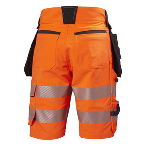 Shorts de sécurité haute visibilité pour hommes, avec logo personnalisé, pour travaux de construction, avec bandes réfléchissantes. - Product Image 6