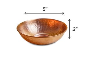Bol décoratif en cuivre pur, finition martelée, bol de service en cuivre pour noix, salades, fruits et décoration de table élégante - Product Image 4