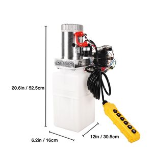 Unité hydraulique à solénoïde double action 12V DC de 6 quarts avec réservoir en plastique - Product Image 4