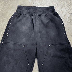 Men's <b>Black</b> Bermuda Shorts Front Logo Elastic Waist Knitted Casual with Pockets Solid Color Mid Rise Eco-Friendly Gym Shorts - Product Image 4