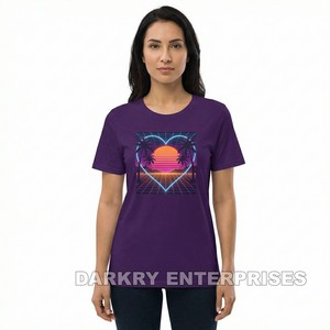 T-shirt Femme Gamer Heart Health Bar, T-shirt Graphique Pixel Art, T-shirt en Coton Gris Mélange, Fabricant, Marque Privée, Hauts de Fitness - Product Image 3