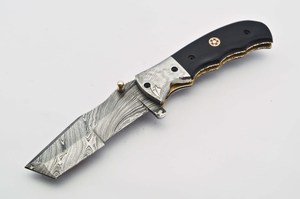 Navaja Plegable Multiusos con Hoja de Acero de 20.8cm, Punta de Gota, Perilla de Pulgar, Mango de Madera, Diseño Artístico, 0.5mm, 6.7in de Longitud Total, Afilada - Product Image 5