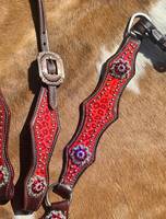 Nouvel ensemble d'accessoires de sellerie western en cuir de qualité supérieure, faits à la main, pour concours hippique, comprenant têtière et collier de poitrine, collection 2026