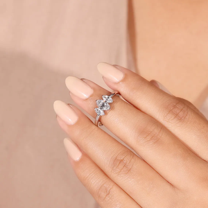 Anillo de tres piedras con diamante cultivado en laboratorio de corte marquesa de alta calidad, certificado VVS2, oro de 14K y 18K, anillo de aniversario o promesa para mujer - Product Image 3