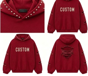 Custom Autumn Rhinestone Hoodie Streetwear Oversized Bling Graphic Premium Sweatshirt OEM <b>Clothing</b> Manufacturer - Product Image 2