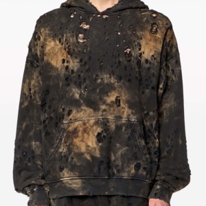 Sudadera con Capucha Extra Grande para Hombre, Diseño Tie-Dye, Tejido de Algodón, con Bolsillos, Manga Regular, Estilo Otoñal - Product Image 1