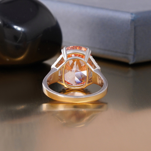 14K Gold Lab Grown Diamond Ring 7.01 CT Vivid Red <b>Cushion</b> Cut Rare Fancy Color <b>Statement</b> - Product Image 4