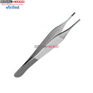 Pinzas para Tejidos Marrones 7x7 y 9x9 con Dientes, Instrumento Quirúrgico Veterinario de Acero Inoxidable de Grado Alemán para Agarrar Tejidos con Precisión - Product Image 6