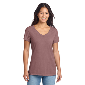 T-shirt pour femme à col en V, tissu en coton 100% doux de qualité supérieure, respirant, écologique, séchage rapide, léger, confortable, sportif - Product Image 3