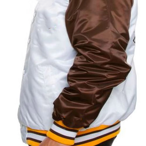 Veste universitaire vintage personnalisée en gros, unisexe, surdimensionnée, avec manches en cuir, imperméable, écologique, pour homme, idéale pour l'hiver - Product Image 2