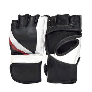 MMA <b>Gloves</b> for Grappling Martial Arts Training 100% Leather Sparring <b>Gloves</b> Moisture Wicking <b>Lace</b>-Up Closure - Product Image 3