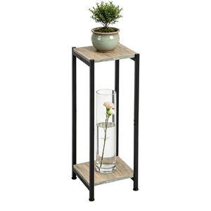 Industrial Minimalist Acacia Wood Metal Frame Plant Stand | Wholesale Outdoor <b>Planter</b> Box - Product Image 1