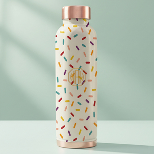 Premium 950ml cuivre métal bouteille d'eau impression personnalisée à la main étanche antibactérien hydratation cruche écologique couvercle Durable - Product Image 1