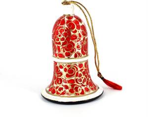 Campanas Navideñas Colgantes de Papel Maché Hechas a Mano en Cachemira, Ecológicas, con Diseño Floral, Forma Personalizada, Proveedor de Moda - Product Image 3