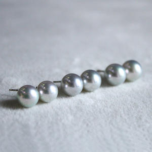 Pendientes de Botón Personalizables Huiyuan de Plata de Ley 925 con Perlas de Agua de Mar Akoya Gris Azul, Auténticas y Finas, para Hombre y Mujer - Product Image 2