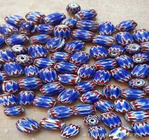 Cuentas de Vidrio Chevron al por Mayor, Mezcla de Colores Negro, Blanco, Azul y Marrón, Estilo Veneciano, Africano, Kalinga, en Caja, para la Fabricación de Joyería - Product Image 3