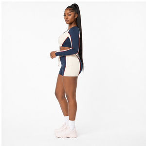 Custom Logo Long Sleeve Crop <b>Top</b> Matching <b>Shorts</b> Set Women's Long Sleeve Crop <b>Top</b> <b>and</b> <b>Shorts</b> 2 Piece Activewear Set Women - Product Image 4