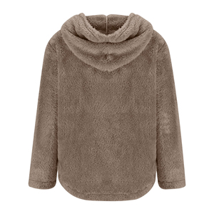 Vente en gros de sweats à capuche en polaire sherpa pour hommes et femmes, chauds, doux, en peluche, avec fermeture éclair, vêtements streetwear personnalisés, fournisseur - Product Image 2