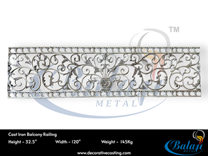 Balaji Metals EBM-2559 Intricate Modern Cast Iron Aluminum Frameless Balustrade Rust Resistant UV Protected Easy Install 5 Year - Product Image 5