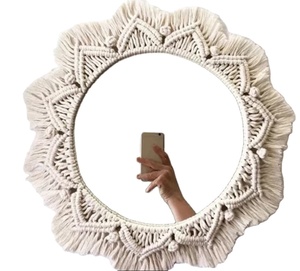 Room Decor <b>Hanging</b> Wall <b>Mirror</b> for Bedroom Living Room House Decoration <b>Hanging</b> Wall Decorative <b>Mirror</b> with Boho Fringe - Product Image 1