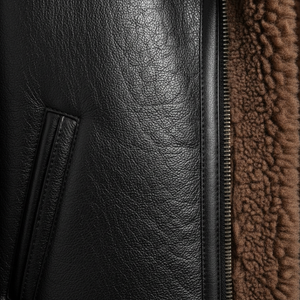 Nouvelle veste bomber automne-hiver en simili cuir de veau, coupe ample, grand col, contraste de couleurs, tendance, double face - Product Image 2