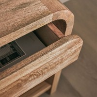 Table de chevet rectangulaire Vandana Arion Lunaris 45x30 cm en bois de manguier et MDF