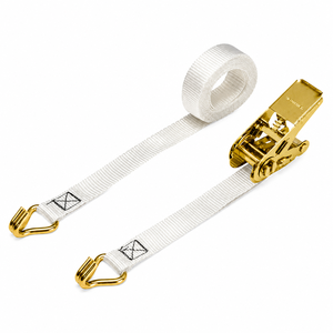 Provina <b>White</b> 25mm High-Strength Ratchet Straps Tie Downs 450kg-5000kg Break Strength Polyester Belt Reliable Metal Hooks for - Product Image 1