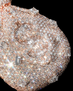 CONCEPTION Colgante Personalizado de Moissanita con Forma de Cacahuete y Bolsa de Dinero, Estilo Hip Hop Bling, Chapado en Oro Rosa sobre Plata 925, Certificado GRA - Product Image 5