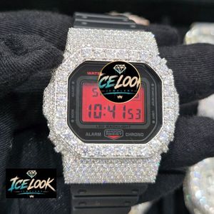 Reloj de Cuarzo con Cristales de Imitación, Pantalla Digital, Esfera Cuadrada con Incrustaciones de Cristal, Retroiluminación LED, Alarma, Cronógrafo - Product Image 5