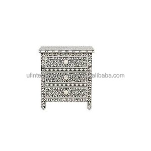 Tiroirs de couleur gris et blanc en incrustation d'os de la meilleure qualité avec meubles de salon taille personnalisée prix bon marché - Product Image 2