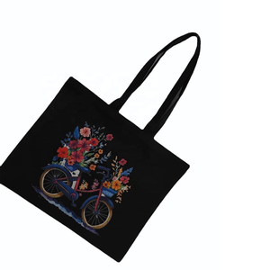 Sac fourre-tout décontracté pour femme noir en toile imprimée écologique de qualité supérieure avec double sangle de transport à bandoulière - Product Image 3