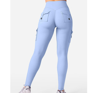 Customizable Private Label Legging For Women's Multiple Button Fly Pocket Closure Breathable Stretchy Fabric Full Length <b>Tights</b> - Product Image 2