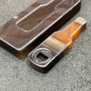 Custom Logo Magnetic Stainless Steel Bottle <b>Opener</b> with Wooden Handle Refrigerator Sticker Beer <b>Opener</b> - Product Image 4