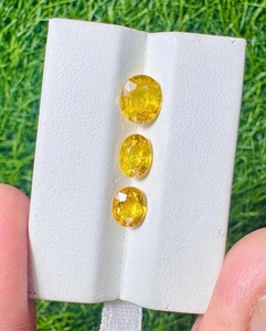 Saphirs jaunes naturels ovales facettés, pierres précieuses en vrac, certifiés IGI, haute qualité, pour bijoux - Product Image 4