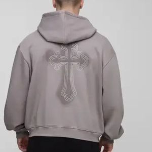 Sudadera con Capucha Lisa al por Mayor, Sudadera Personalizada de 350 g/m², Sudadera con Capucha Oversize para Hombre con Hombros Caídos - Product Image 3