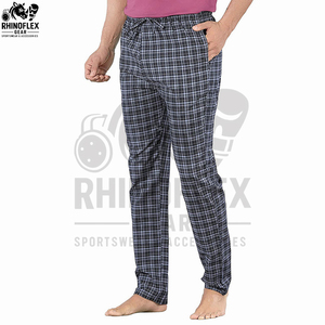 Custom Logo Print Purple Blue Plaid Mid Waist Flannel Men's Pants Custom Men Flannel Pant <b>Trousers</b> Men's Sweatpants Open Bottom - Product Image 3